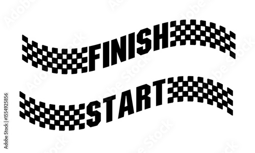 Racing flag vector icon on white background. Checkered flag. start and finish crossed flag. Racing flag.	