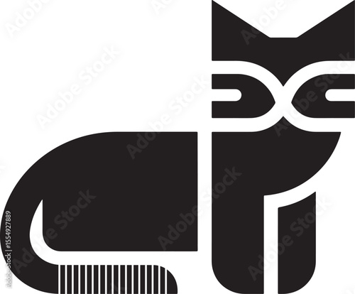 Cute Cat Icon Vector for Pet and Animal cartoon, kitty, feline, paws, whiskers Designs.
