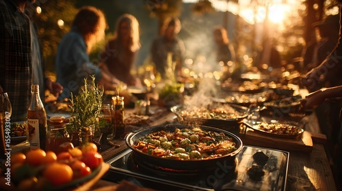 Immersive Plant-Based Supper Composition Celebrating Local Produce and Community Connection – Tactile Visual for Sustainable Food Branding