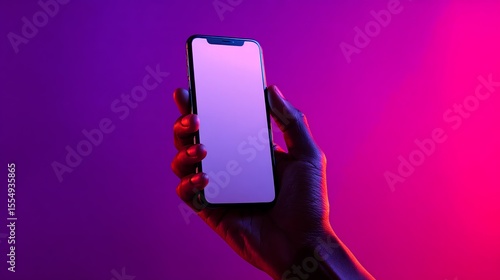 mobile phone in hand. Concept of technology