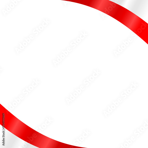Indonesia Flag Frame Ribbon Corner Border Illustration