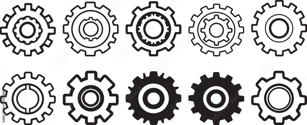 cog icon clean simple outline black vector illustration cog icon clean simple outline black vector illustration