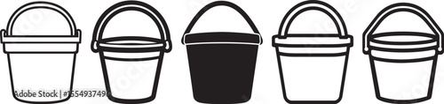bucket icon clean simple silhouette black vector illustration