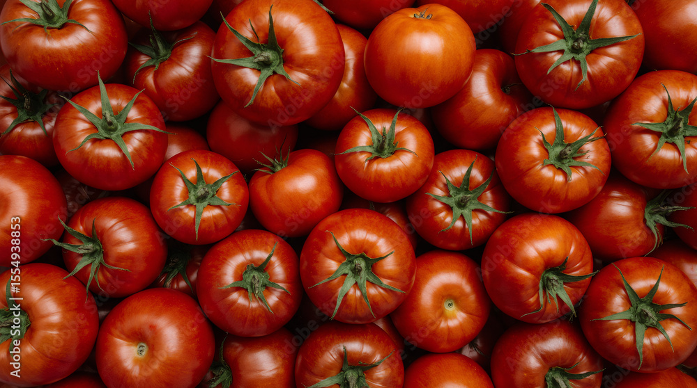 Lots of red round tomatoes with green cuttings, background texture. Ripe vegetables, freshly harvested Lots of red round tomatoes with green cuttings, background texture. Ripe vegetables, freshly harvested