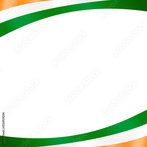 India Flag Frame Ribbon Corner Border Illustration