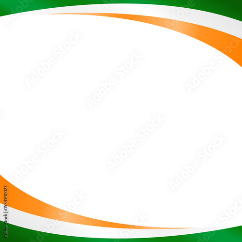 India Flag Frame Ribbon Corner Border Illustration