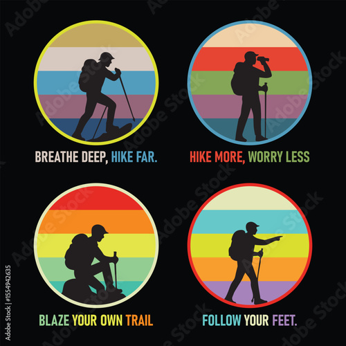 mountain hiking t-shirt design illustration
