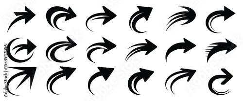 UI Arrow Symbol Set for Web and Apps, Go To, Launch, and Open in New Tab Vector Icons On White Background
