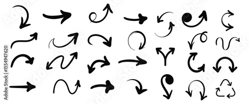 Modern Forward, Next, and Send Arrow Icons, Vector Glyphs for Navigation and Web Buttons On White Background
