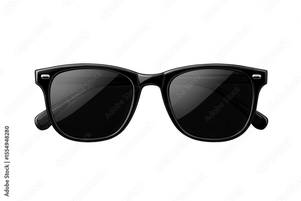 Black Wayfarer sunglasses resting on a transparent background emphasizing style and modernity for any occasion or outdoor activity, perfect for sunny outings or casual wear Black Wayfarer sunglasses resting on a transparent background emphasizing style and modernity for any occasion or outdoor activity, perfect for sunny outings or casual wear