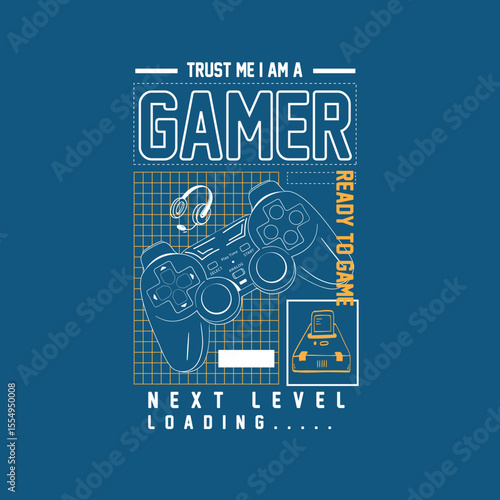 Gamer video game pad console vector graphic design