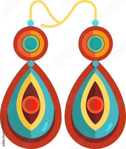 abstract background with Dangle earrings 