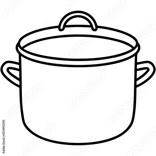 Clean Kitchen Pot Outline Illustration