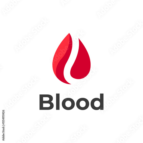 Abstract Blood Drop Logo Design Medical, Health, Donation
