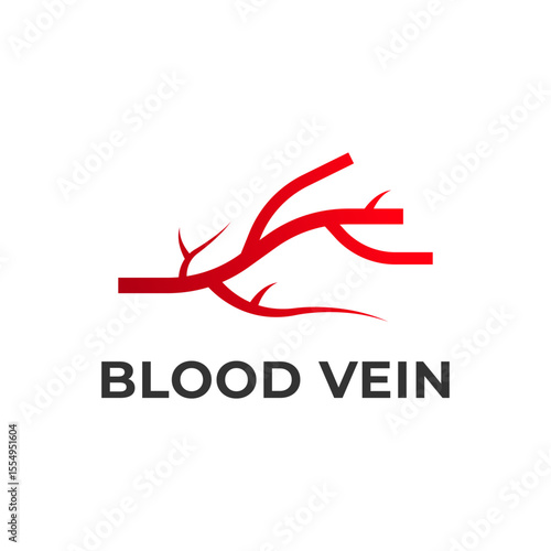 Red Blood Vein Abstract Medical Healthcare Logo Design