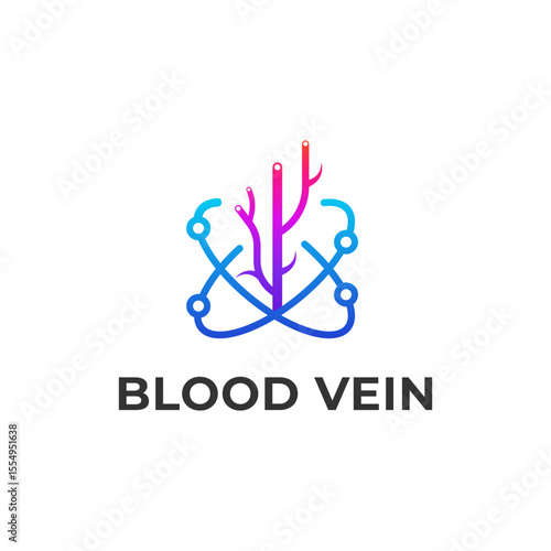 Blood Vein Network Medical, Science, Research, Technology, Health Logo Design