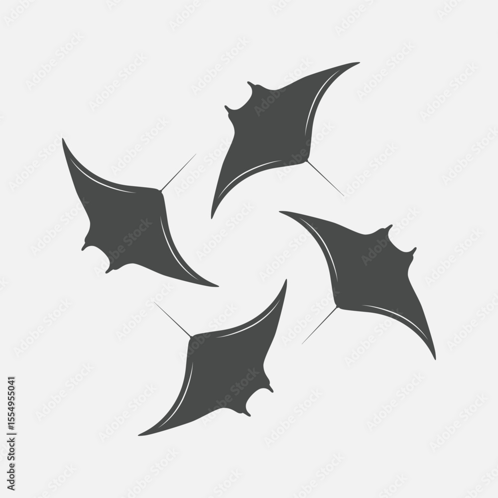 Fototapeta premium manta rays spinning