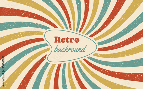 Circus background and spiral retro rays pattern. Vintage poster of red, white, sun or star burst radial lines with grunge texture, circus, carnival, summer fair, or chapiteau backdrop