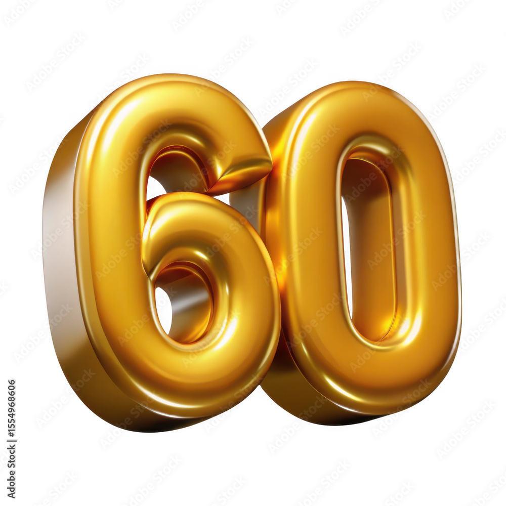 3d golden number sixty 60 isolated on transparent background 3d golden number sixty 60 isolated on transparent background
