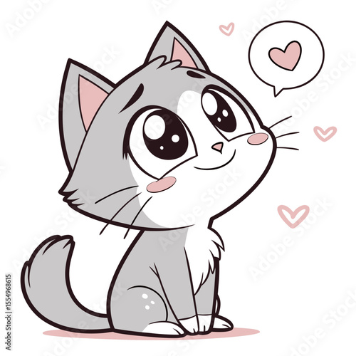 cat with heart