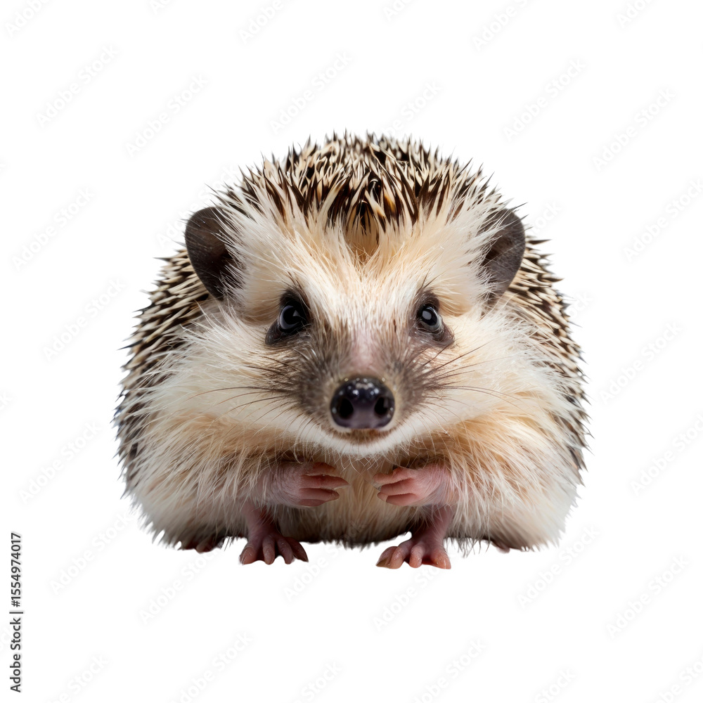 Obraz premium Adorable Hedgehog Portrait Close-up of a Cute, Fluffy Hedgehog