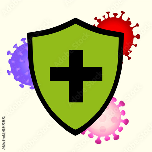 immunity icon protection sheild concept illustration.eps