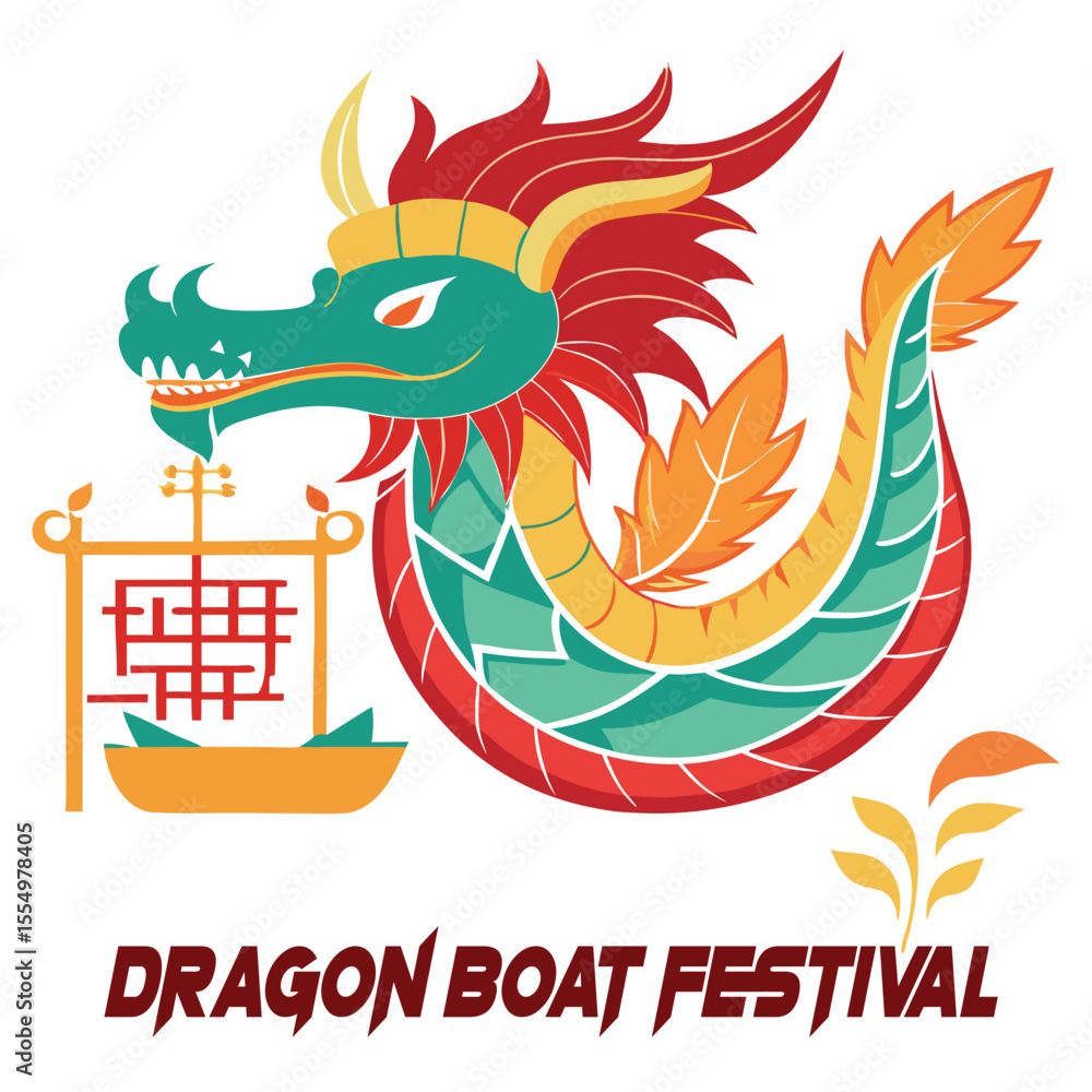 Obraz premium Energetic Paddlers in Traditional Dragon Boat Race