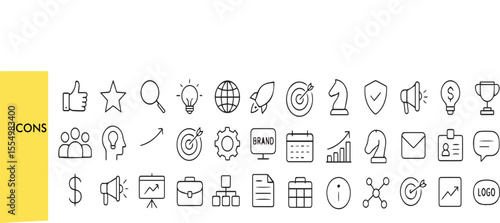 Branding & Marketing Icons – Logo, Identity, Strategy, Social Media – Vector AI