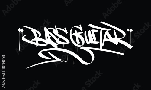 BASS GUITAR graffiti tag style design