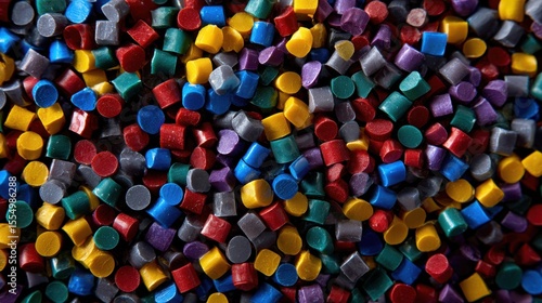 Obraz na płótnie Multi colored plastic polymer granules.
