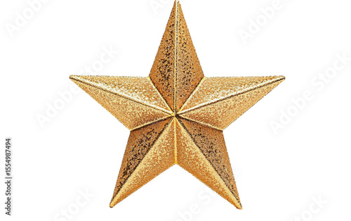 Elegant and shiny gold star topper created to enhance the beauty and spirit of a traditional Christmas tree isolated on transparent background PNG