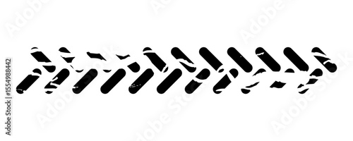 Tire track. Car, bike, motorcycle tyre mark with grunge effect isolated on white background. Wheel footprint on the road. Top view of rubber protector mark.