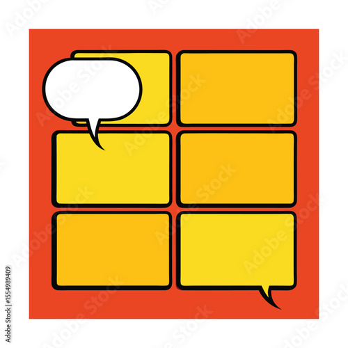 Comic Strip Layout with Multiple Blank Panels