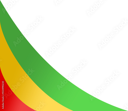 Black History Month Flag Ribbon Corner Border Illustration