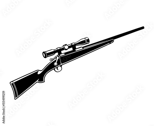 Illustration of a rifle with scope design