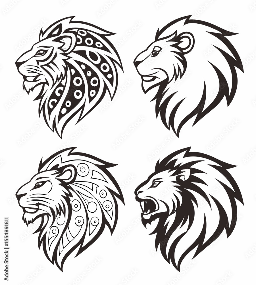 Fototapeta premium lion head tattoo