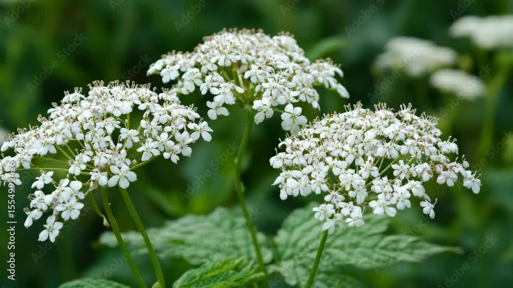 Blooming White Flowers in a Lush Garden Blooming White Flowers in a Lush Garden