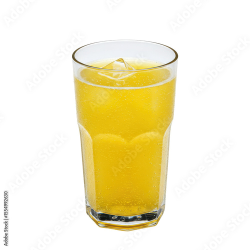 Wallpaper Mural Refreshing yellow soda in a glass with ice cubes Torontodigital.ca