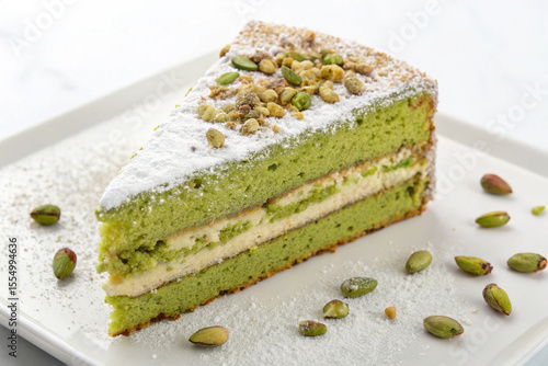 piece of cake, pistachios cake slice 