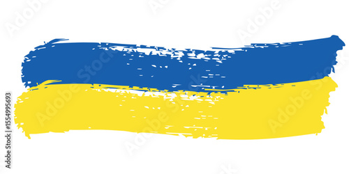 Brush painted grunge flag of country. Independence day of Ukraine. Abstract creative painted grunge brush flag background.Flag of Ukraine on an isolated white background. eps 10