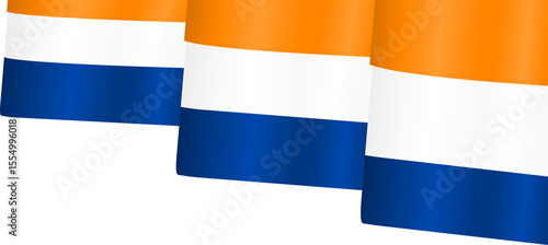 South Africa Flag Ribbon Corner Border Illustration