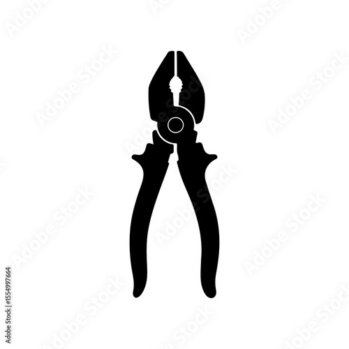 Grip pilers silhouette icon vector flat design.