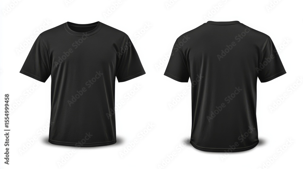 Black T-Shirt Mockup, Front and Back View,Clothing ,Apparel Black T-Shirt Mockup, Front and Back View,Clothing ,Apparel