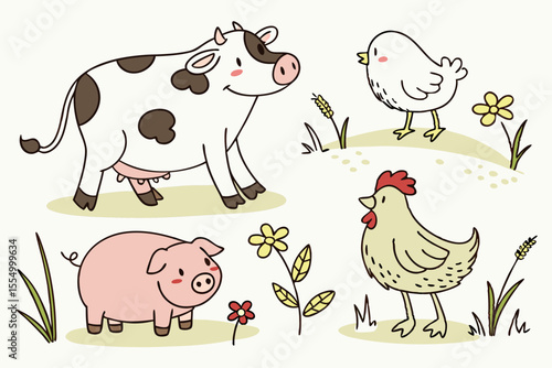 set of farm animals