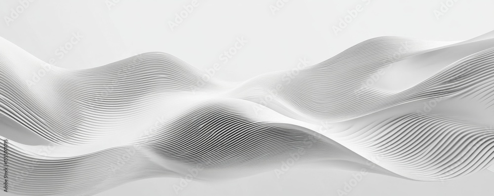 Obraz premium White Wavy Layers Abstract Architectural Design, modern, texture