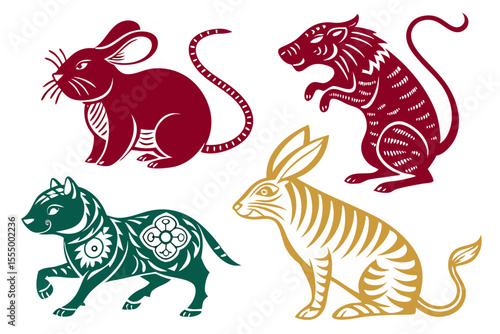 Photography set of animals