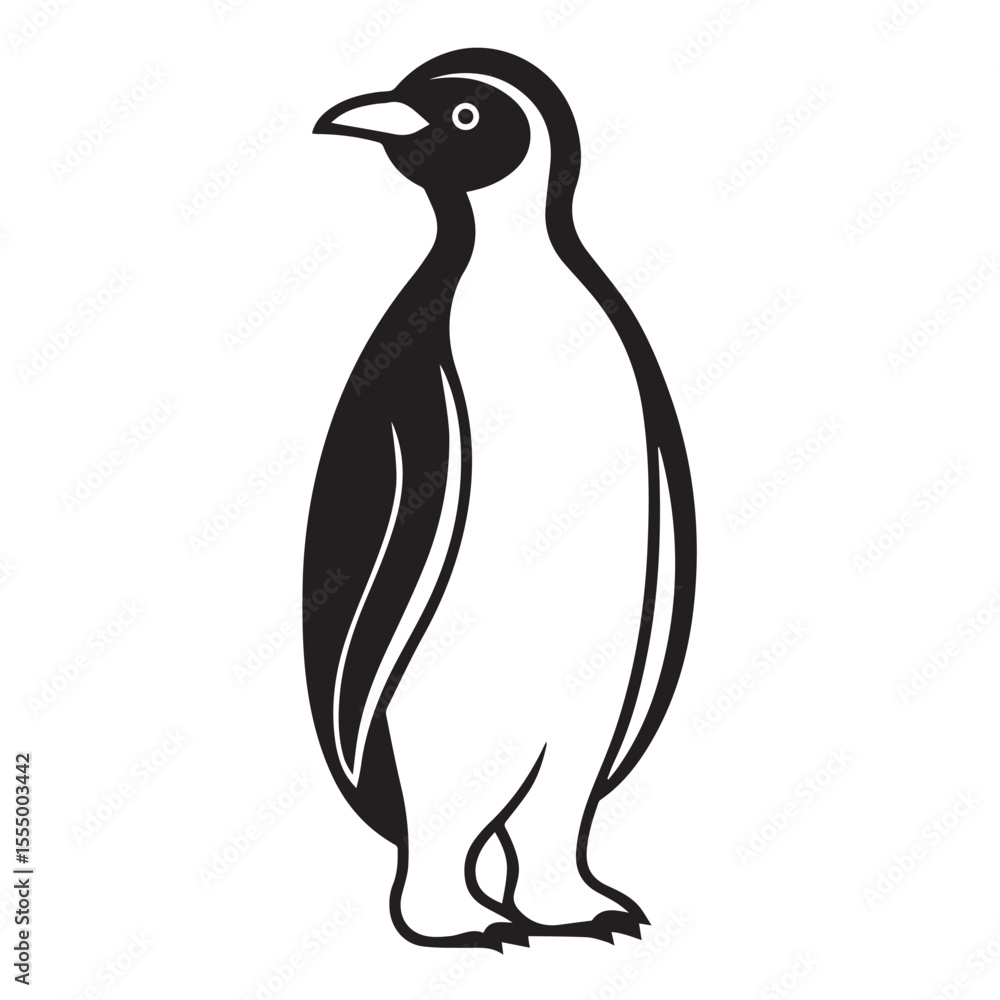Obraz premium Penguin Silhouette Vector Icon