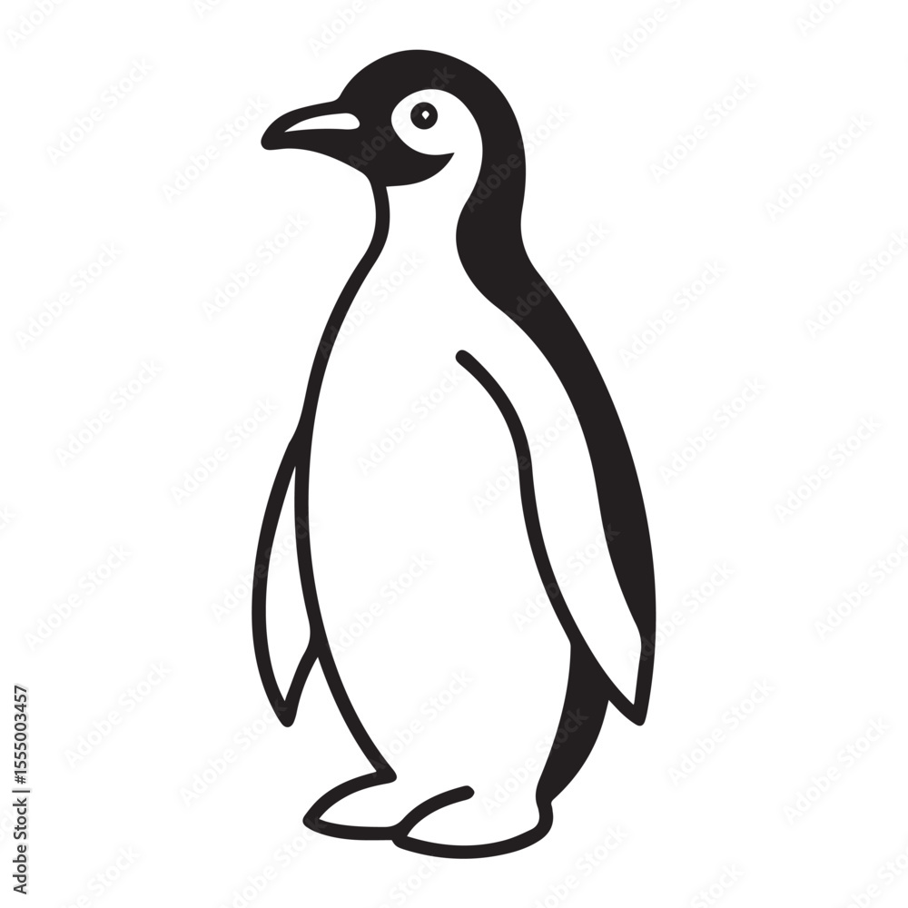 Fototapeta premium Penguin Silhouette Vector Icon