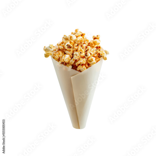 Caramel Popcorn in a Paper Cone - Sweet Treat Snack