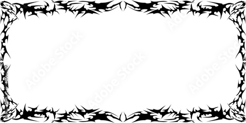 Illustration of a photo frame with a tribal design. Perfect for photo frames, invitation cards, greeting cards, book covers, and wallpapers.